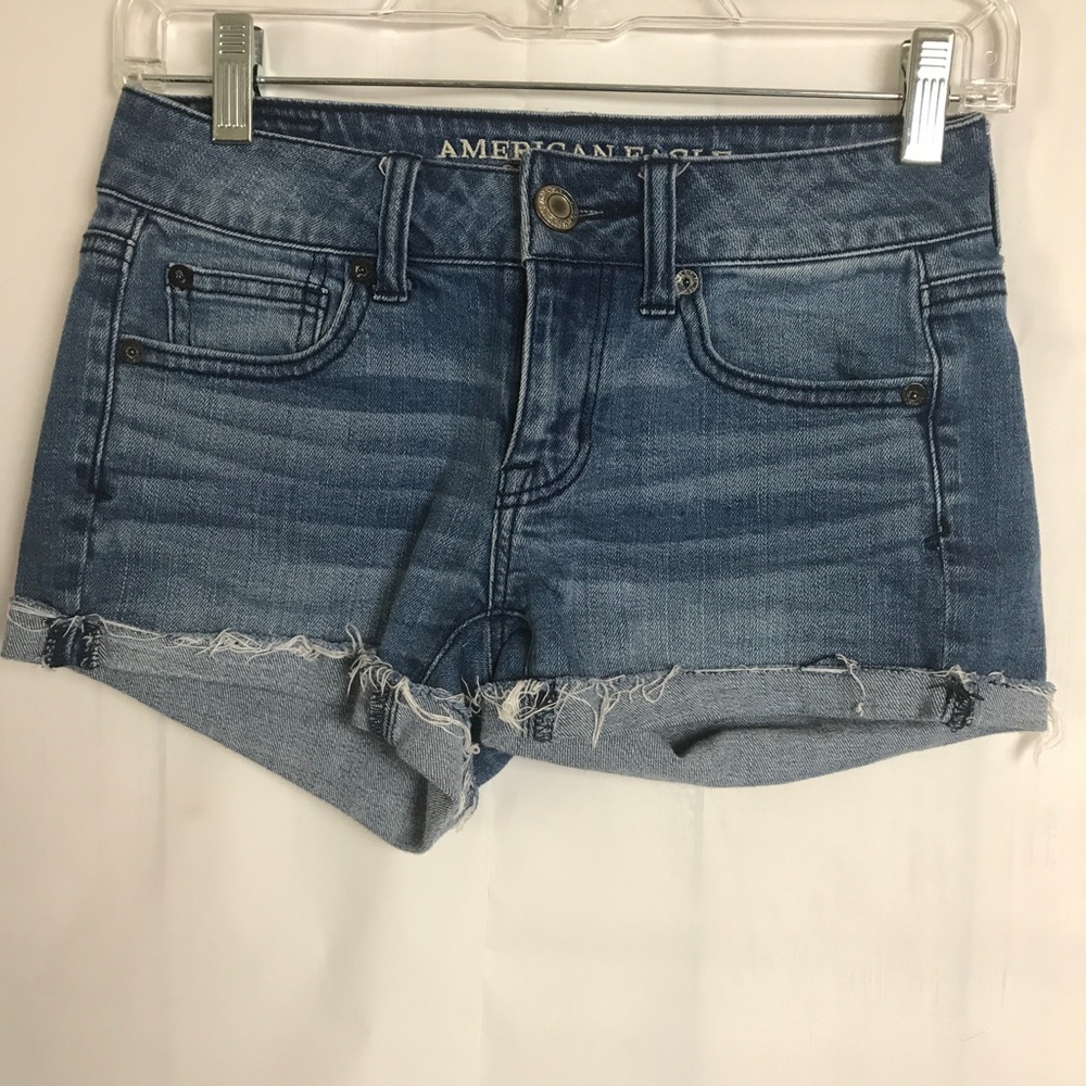 American Eagle Jean Shorts 00 Shortie Stretch D1P